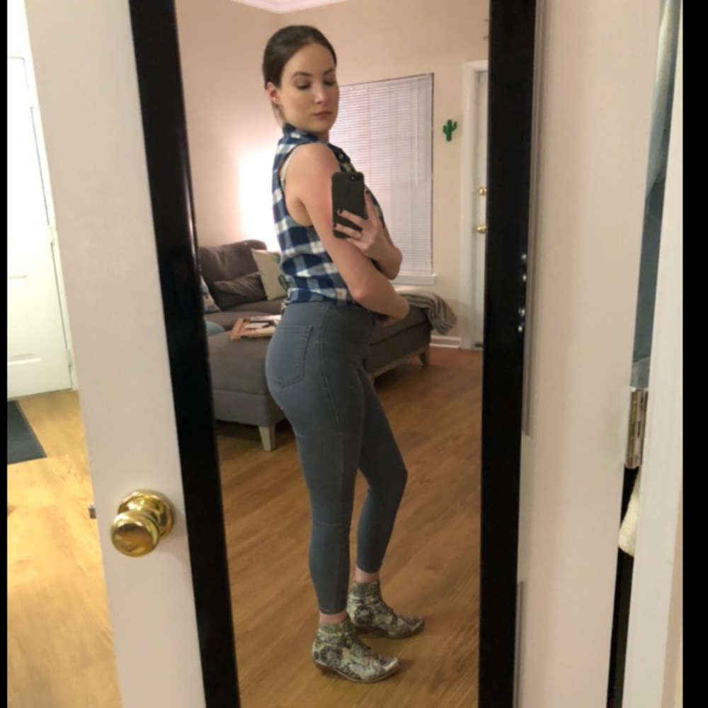Grey Topshop Joni Jeans